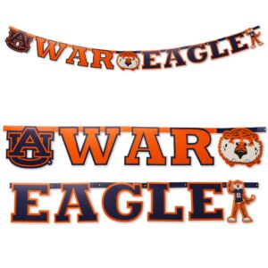 auburn university war eagle banner! 7 ¾ foot long banner. proudly displaying the official auburn logo & aubie! for tailgates, graduation, birthdays, football parties, dorm or home decor! by havercamp