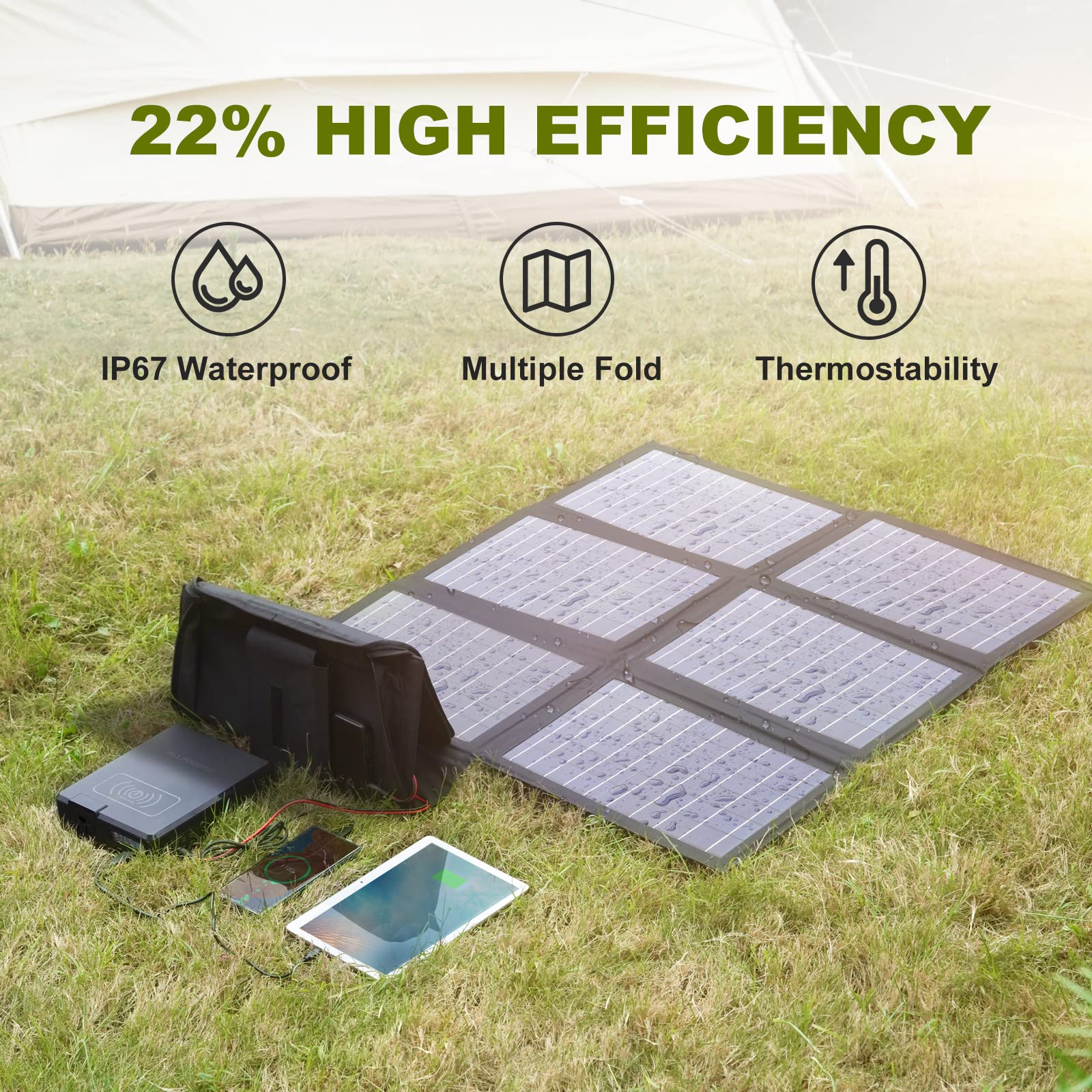 ALLPOWERS S200 Portable Power Station with SP026 Portable Solar Panel Included, 200W 154Wh Solar Generator with 60W Foldable Solar Panel, Solar Backup Power for Home Use RV Camping Emergency