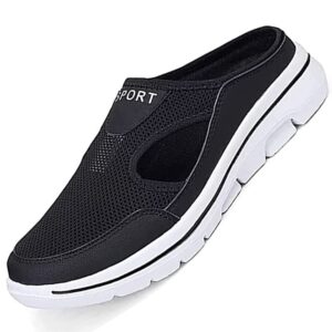 men's comfort breathable support sports sandals, outdoor casual non slip orthopedic sneakers walking slip on shoes (12,black)