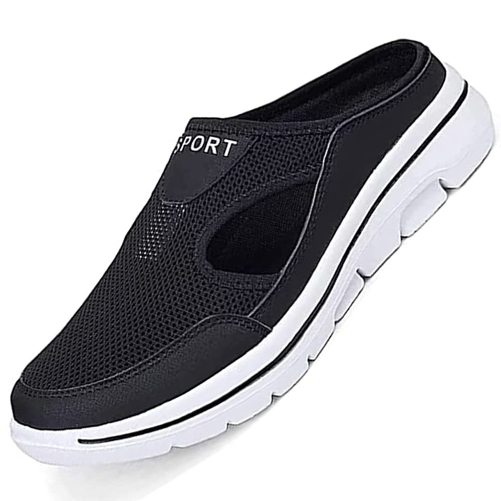 Men's Comfort Breathable Support Sports Sandals, Outdoor Casual Non Slip Orthopedic Sneakers Walking Slip on Shoes (12,Black)