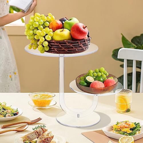 CECOLIC 2 Tier Clear Cake Stand Acrylic Cupcake Display Holder Dessert Pastry Tower for Weddings, Birthdays, Anniversaries, Baby Showers, Afternoon Tea Parties Décor (8 Inches)