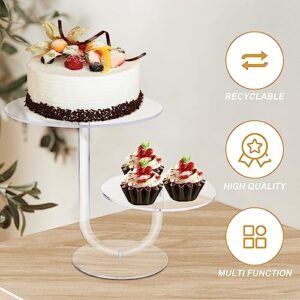 CECOLIC 2 Tier Clear Cake Stand Acrylic Cupcake Display Holder Dessert Pastry Tower for Weddings, Birthdays, Anniversaries, Baby Showers, Afternoon Tea Parties Décor (8 Inches)