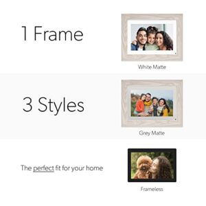 Simply Smart Home 10” WiFi Digital Photo Frame | Send Photo or Video from Phone to Digital Picture Frame with Free PhotoShare Frame v2 app | End-to-End Encryption | Quick Easy Setup | White Wash