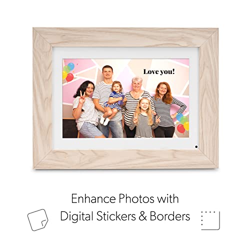 Simply Smart Home 10” WiFi Digital Photo Frame | Send Photo or Video from Phone to Digital Picture Frame with Free PhotoShare Frame v2 app | End-to-End Encryption | Quick Easy Setup | White Wash