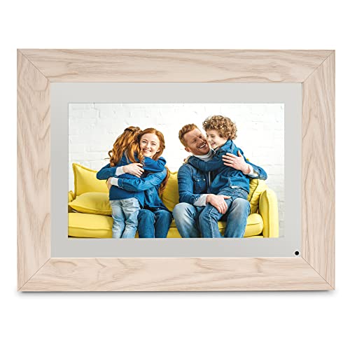 Simply Smart Home 10” WiFi Digital Photo Frame | Send Photo or Video from Phone to Digital Picture Frame with Free PhotoShare Frame v2 app | End-to-End Encryption | Quick Easy Setup | White Wash