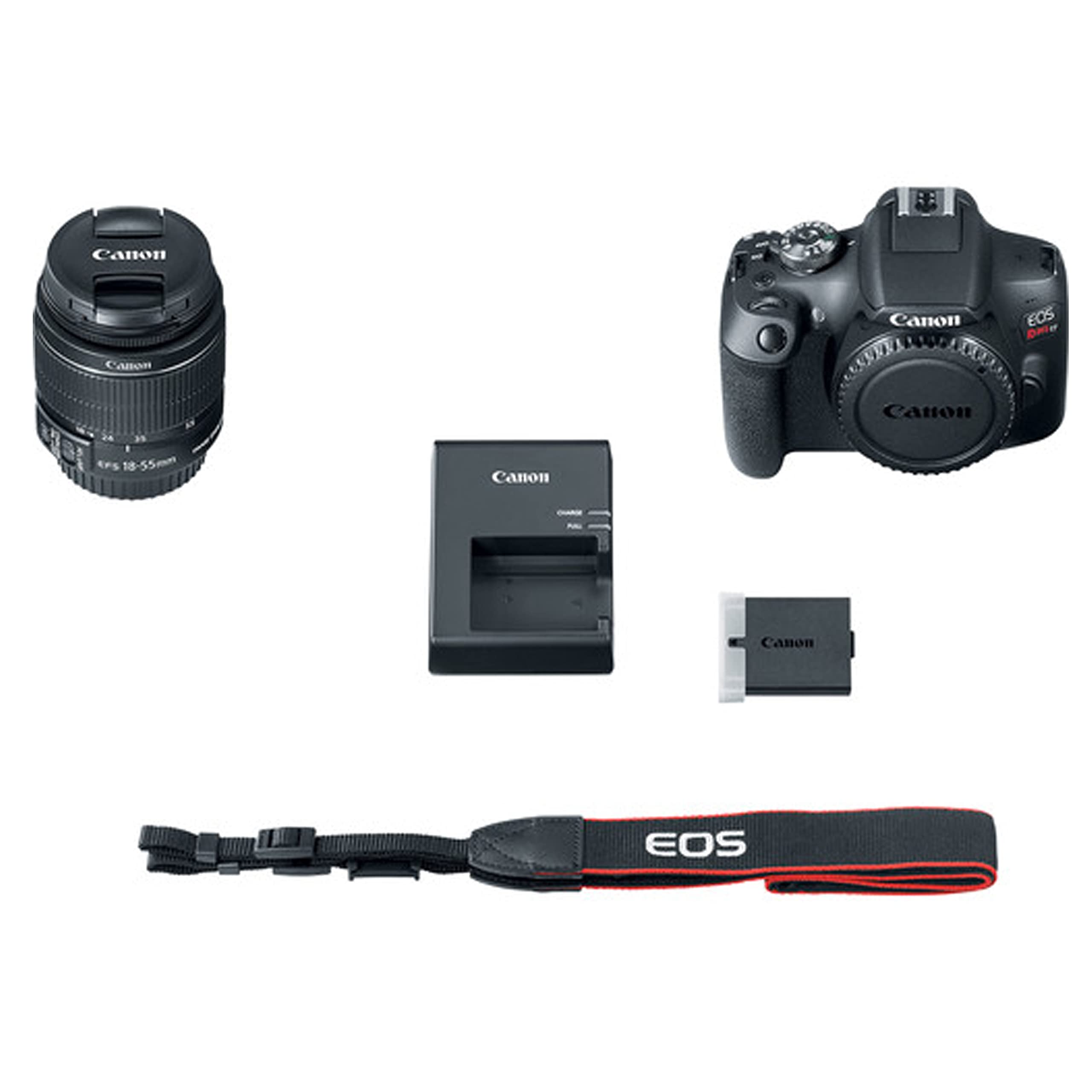 Canon EOS Rebel T7 DSLR Camera w/EF-S 18-55mm F/3.5-5.6 Zoom Lens + 55-250mm f/4-5.6 is STM Lens + 64GB Memory Cards, Professional Photo Bundle (44pc Bundle)