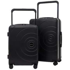 travelers club odyssey luggage set, black, 2 pc set