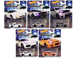 hot wheels 2023 fast & furious premium diecast car complete set of 5 vehicles from hnw46-956a release