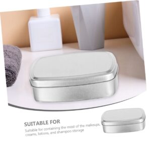 Alipis Box Aluminum Box Organizer Box with Lid Soap Holder with Lid Travel Soap Aluminum Cream Box Aluminium Soap Holder Bar Soap Container Metal Silver Square Box Mini Soaps