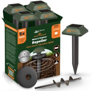acre lot mole repellent for lawns gopher repellent ultrasonic solar powered snake repellent deterrent mole repeller vole repellent outdoor lawns garden yard all pests sonic spikes stakes chaser 9pk