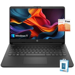 hp latest stream 14" hd laptop, intel celeron processor, 8gb memory, 64gb emmc storage, fast charge, hdmi, up to 11 hours long battery life, office 365 1-year, win 11 s, microfiber bundle, black