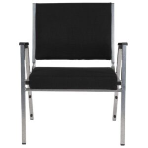 EMMA + OLIVER 4 Pack Black Antimicrobial Fabric Bariatric Medical Reception Arm Chair