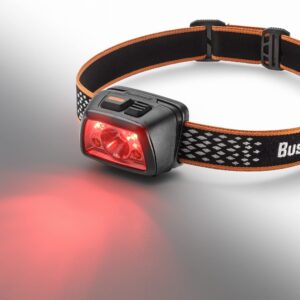 Bushnell Power+ 500L LED Headlamp - Flexible Power, Water Resistant, Rechargeable, Adjustable Band, Red Mode