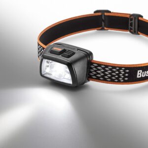 Bushnell Power+ 500L LED Headlamp - Flexible Power, Water Resistant, Rechargeable, Adjustable Band, Red Mode