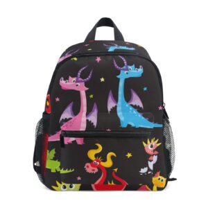 zenwawa mini backpack cute cartoon dragons cute pattern school bag for kindergarten kids with name tag 12/12.6 inch