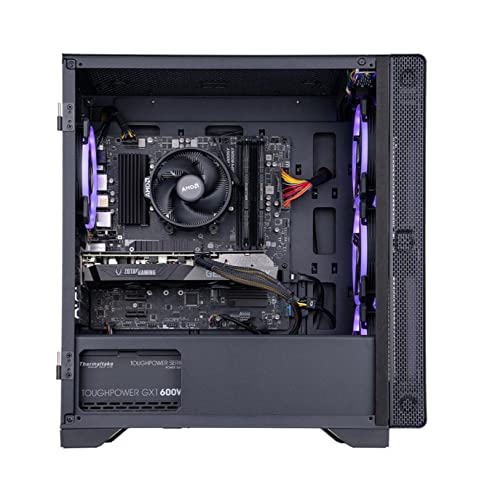 ZOTAC MEK Hero G3 Gaming Desktop A5647 AMD Ryzen 5 5600X 6-Core/12-Thread Processor, 16GB 3200MHz DDR4, NVIDIA GeForce RTX 4070 12GB, 1TB M.2 NVMe SSD, WiFi + Bluetooth Window 11,Black