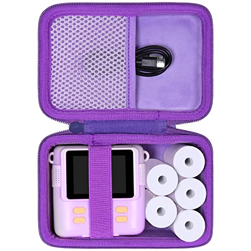 Aenllosi Kids Camera Case for Anchioo/for ESOXOFFORE Instant Print Camera Toys,Kids Selfie Digital Camera Photo Paper & Color Pen Holder (Purple,Case Only)