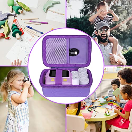 Aenllosi Kids Camera Case for Anchioo/for ESOXOFFORE Instant Print Camera Toys,Kids Selfie Digital Camera Photo Paper & Color Pen Holder (Purple,Case Only)