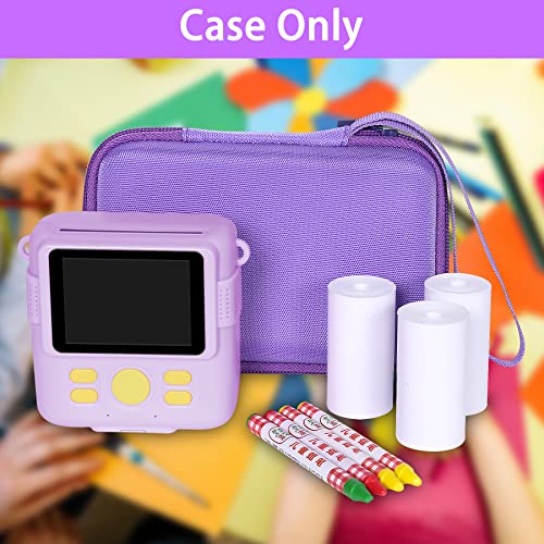 Aenllosi Kids Camera Case for Anchioo/for ESOXOFFORE Instant Print Camera Toys,Kids Selfie Digital Camera Photo Paper & Color Pen Holder (Purple,Case Only)