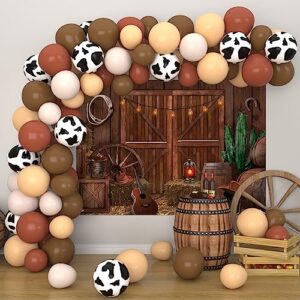 vansolinne western party decorations wild west balloon arch kit horse barn fabric cowboy banner for my first rodeo birthday photography background western theme baby shower supplies