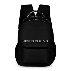 sderdzse backpack jesus is king laptop backpack casual daypack cute travel backpack for women men