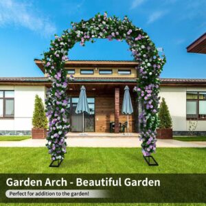 SCENDOR Metal Garden Arbor, Outdoor Wedding Arches for Ceremony, 7.9 Feet High x 4.6 Feet Wide, Assemble Easily 3 Sizes, Black Garden Arch Trellis Indoor Garden Arches for Party Decoration Wide Arbor