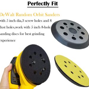 2 Pack Replacement Sander Pad for Dewalt, 5" 8-Hole Hook and Loop Orbital Sanding Replacement Pads for DeWalt DW420 DW421 DW422 DW423 DW426 D2645#151281-08/DW4388 (2 Pack)