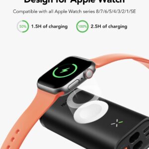 VIYISI Portable Charger for Apple Watch, 10000mAh Power Bank 20W PD Fast Charging Battery Pack for iPhone, Compatible with Apple Watch Series Ultra/8/7/6/Se/5/4/3/2/1/iPhone14/14 Pro Max/13/12 - Black