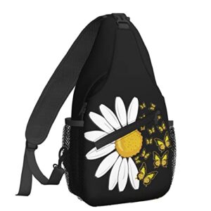 niukom sunflower daisy butterfly crossbody bags for women trendy sling backpack men chest shoulder bag gym cycling travel hiking daypack