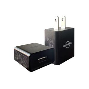 waddddi usb a charger 1a/5v single port usb wall plug 5w wall plug brick portable travel power adapter ul listed 2 pack (black)