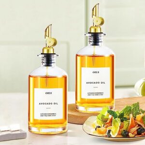 Leaflai Glass Bottle Dispenser for Kitchen, Olive Oil Dispenser Bottle Cooking Gifts