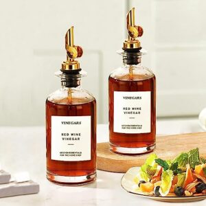 Leaflai Glass Bottle Dispenser for Kitchen, Olive Oil Dispenser Bottle Cooking Gifts