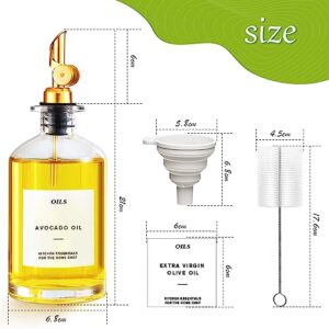 Leaflai Glass Bottle Dispenser for Kitchen, Olive Oil Dispenser Bottle Cooking Gifts