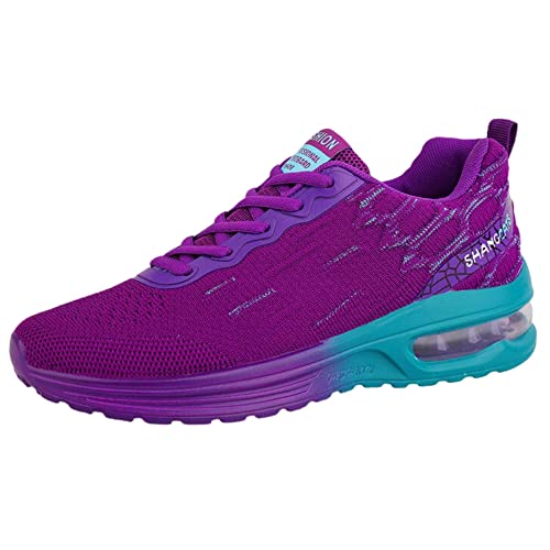 Fashion Loonyx - Women's Athletic Sport Shoes Comfort Casual Sneakers for Ladies, Purple Running Shoes with Arch Support Women, Perfect for Tennis and Everyday Wear