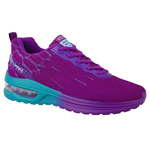 Fashion Loonyx - Women's Athletic Sport Shoes Comfort Casual Sneakers for Ladies, Purple Running Shoes with Arch Support Women, Perfect for Tennis and Everyday Wear