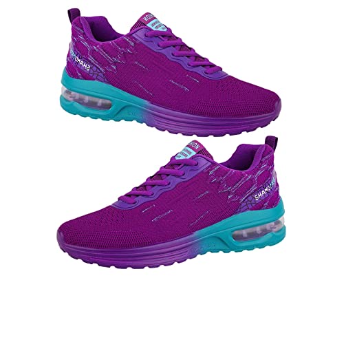 Fashion Loonyx - Women's Athletic Sport Shoes Comfort Casual Sneakers for Ladies, Purple Running Shoes with Arch Support Women, Perfect for Tennis and Everyday Wear