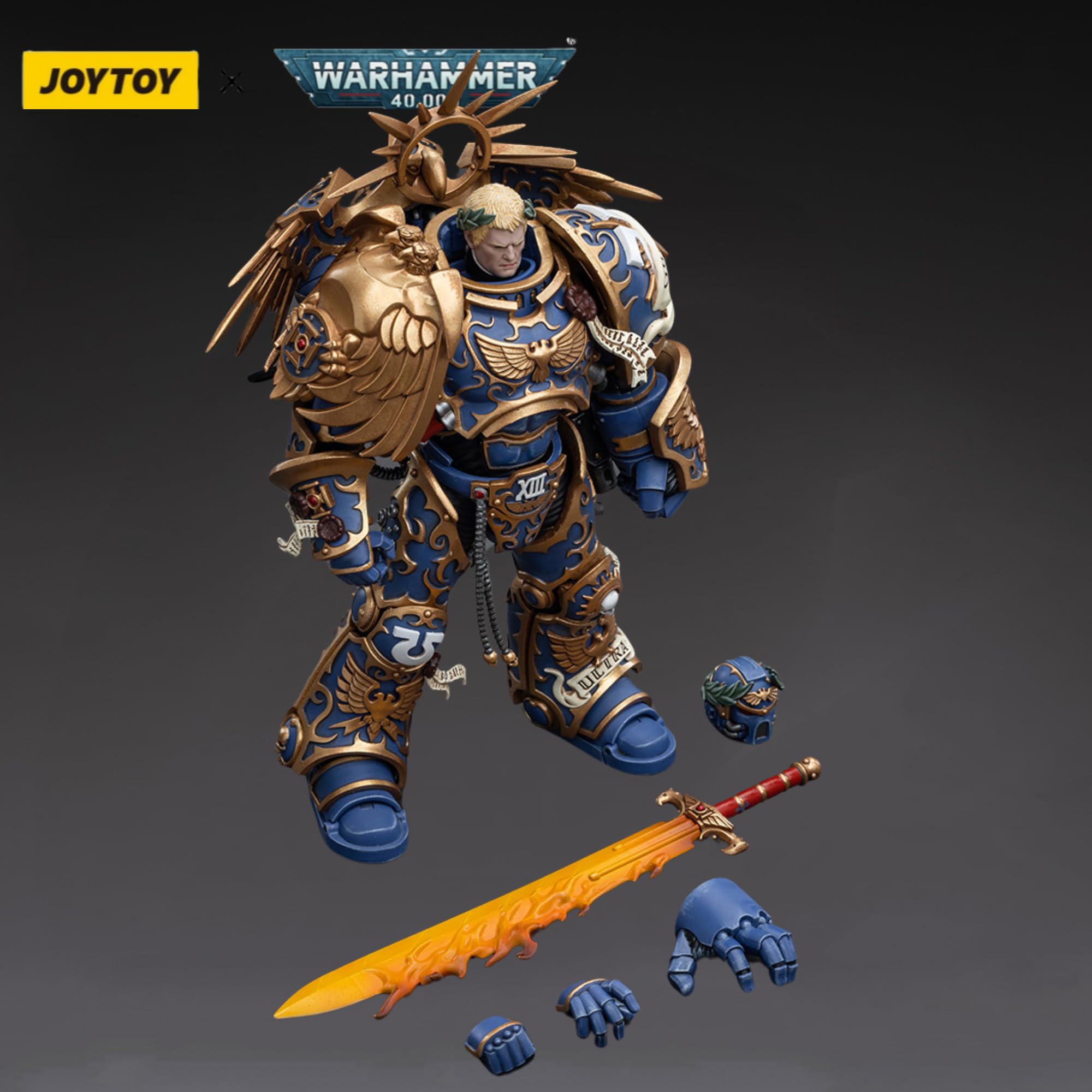 JOYTOY 7-inch Warhammer 40K 1/18 Action Figure, Ultramarines Primarch Roboute Guilliman Collection, Gift for Action Figure Lovers & Collectors Above 15 Years Old