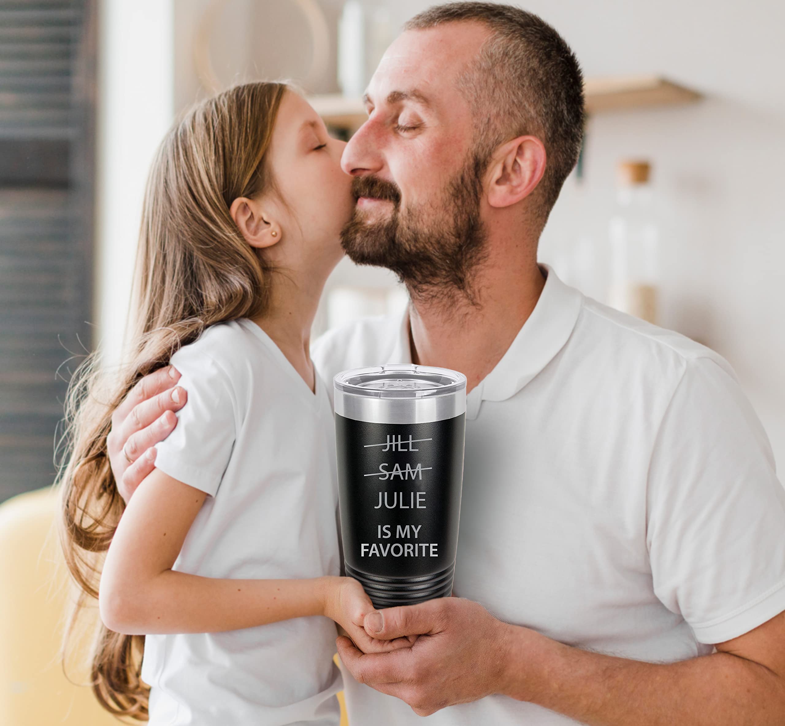 Customizable My Favorite Child Funny Tumbler with Name, Custom Mom & Dad Gifts, Father's Day Gifts from Son Daughter, Mother's Day Gifts, Birthday Gifts for Dad Mom, Christmas Funny Gifts