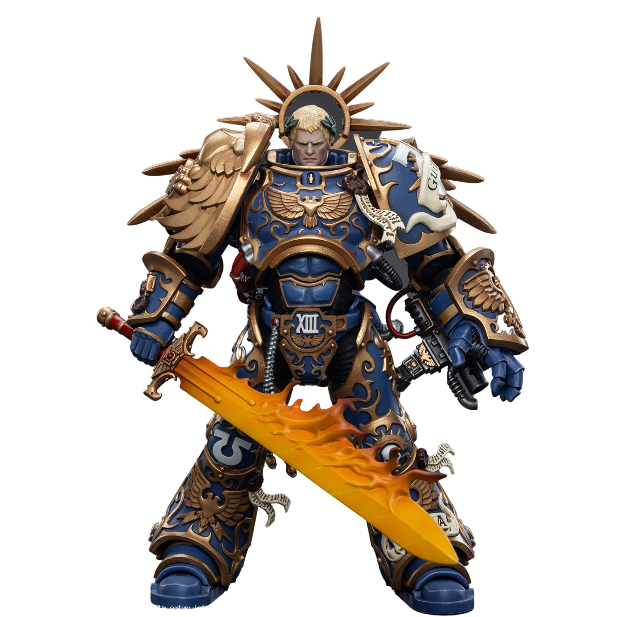 JOYTOY 7-inch Warhammer 40K 1/18 Action Figure, Ultramarines Primarch Roboute Guilliman Collection, Gift for Action Figure Lovers & Collectors Above 15 Years Old