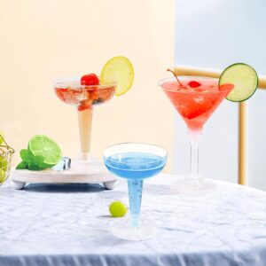 KesaPlan 50 Pack 2 Style Plastic Martini Glasses Disposable Cocktail Glasses 5/3.4 oz Martini Plastic Cocktail Glasses Ice Cream Dessert Cups for Appetizer, Outdoor Parties, Weddings, Home Party