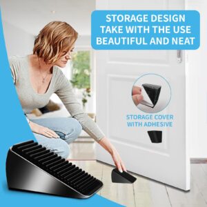 AIMAXINKE Strongest Large Door Stopper - Heavy Duty Tall Door Stop Wedge Door Stoppers for Bottom of Door, Tall up to 2.6 In Doorstop Zinc Alloy and Silicone Made Suits Any Heavy Door Any Smooth Floor