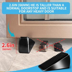 AIMAXINKE Strongest Large Door Stopper - Heavy Duty Tall Door Stop Wedge Door Stoppers for Bottom of Door, Tall up to 2.6 In Doorstop Zinc Alloy and Silicone Made Suits Any Heavy Door Any Smooth Floor