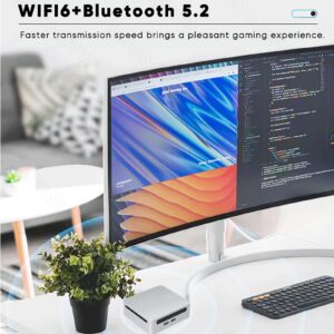 KingnovyPC 8K Mini PC AMD Ryzen 7 3750H Windows 11(8C/16T, up to 4.5 GHz), Barebone, Mini Desktop Computer, Type-C/2*HDMI Output, 4*USB 3.0, WiFi 6 BT 5.2