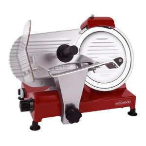 BESWOOD 10" Premium Chromium-plated Steel Blade Electric Deli Meat Cheese Food Slicer with Serving Plate Commercial and for Home use 240W BESWOOD250X