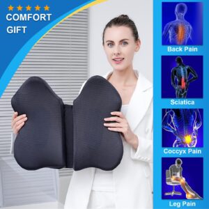 Seat Cushion X Large Adjustable Width for Office Chair, Car Seat Cushion, Ergonomic Memory Foam Cushions Pad for Sciatica, Coccyx, Pain Relief for Long Sitting, Foldable Soft Wheelchair Cushion