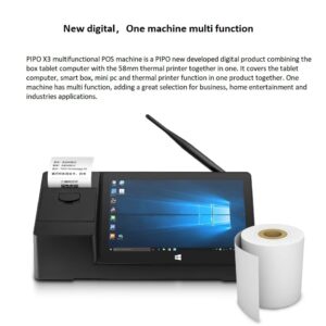 POS Thermal Printer, Tablet Computer, tablette, PIPO X3 Mini PC POS with Printer Intel Z8350 Quad Core Windows 10 Mini pc Box 1920x1200 HDMI (9inch (2+64G))