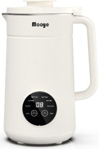mooye 35oz automatic nut milk maker with nut milk bag - homemade almond, 10 blades, oat, soy milk machine - auto-operation, 12 hours timer, easy cleaning - dairy-free beverages