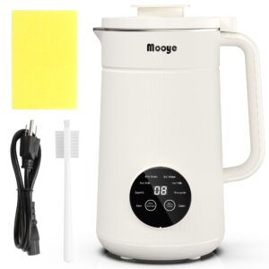 Mooye 35oz Automatic Nut Milk Maker with Nut Milk Bag - Homemade Almond, 10 Blades, Oat, Soy Milk Machine - Auto-operation, 12 Hours Timer, Easy Cleaning - Dairy-Free Beverages