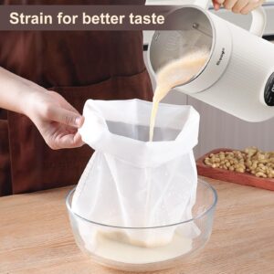 Mooye 35oz Automatic Nut Milk Maker with Nut Milk Bag - Homemade Almond, 10 Blades, Oat, Soy Milk Machine - Auto-operation, 12 Hours Timer, Easy Cleaning - Dairy-Free Beverages