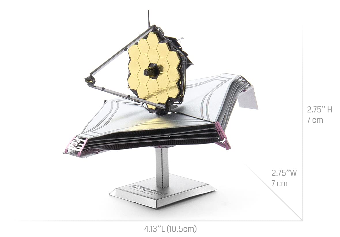 Fascinations Metal Earth James Webb Space Telescope 3D Metal Model Kit Bundle with Tweezers